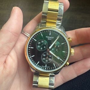 Tissot Stainless Steel Watch with Gold Accents